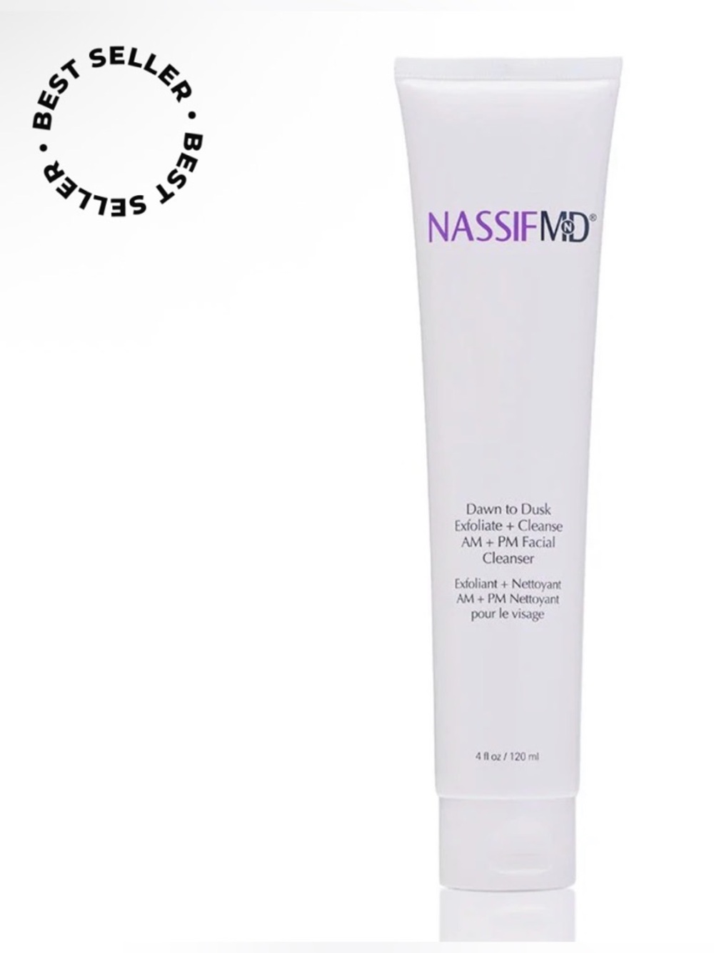 NASSIFMD Dawn to Dusk Exfoliate + Cleanse‎ AM + PM, Facial Cleanser, 4 Oz.